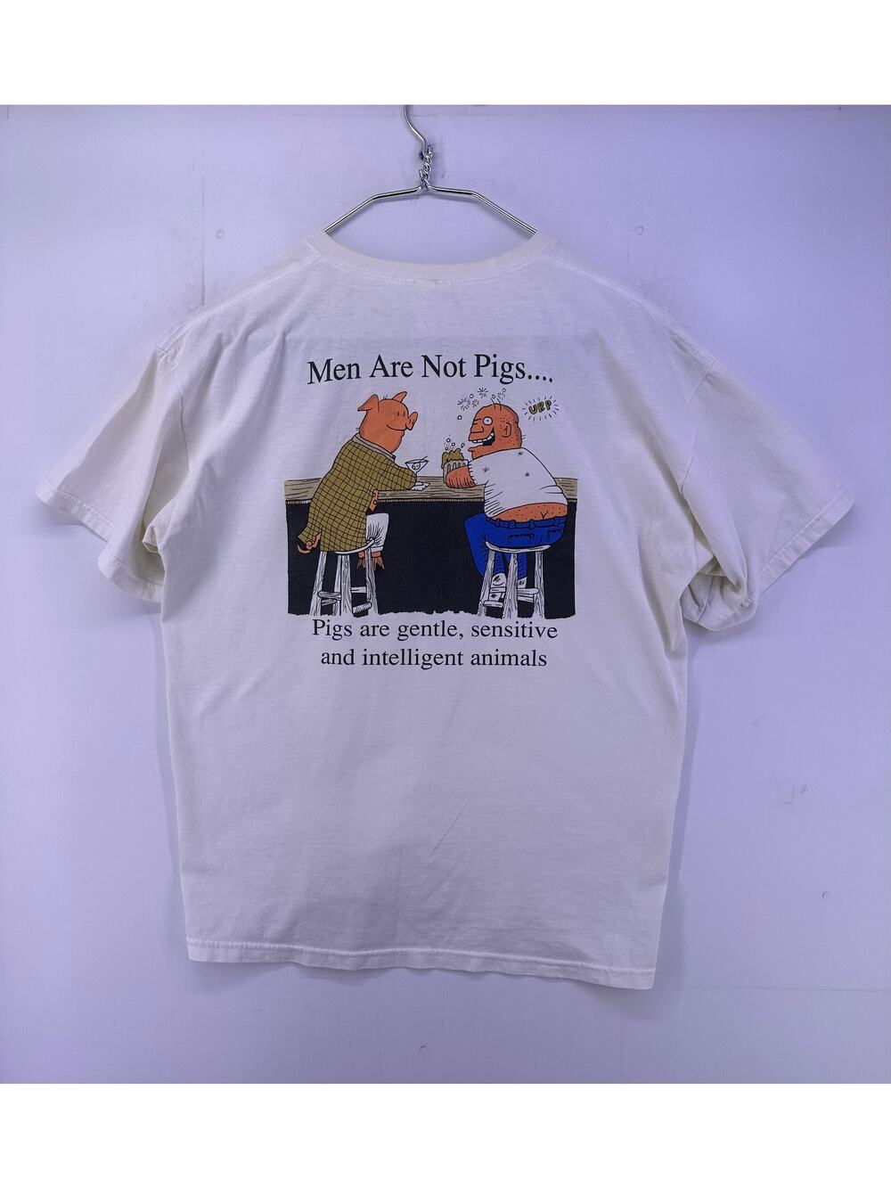 Waldo’s BBQ Mesa Arizona Men Are Not Pigs white Tshirt SZ XL